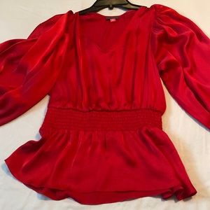 Perfect red blouse for Valentine's Day dinner